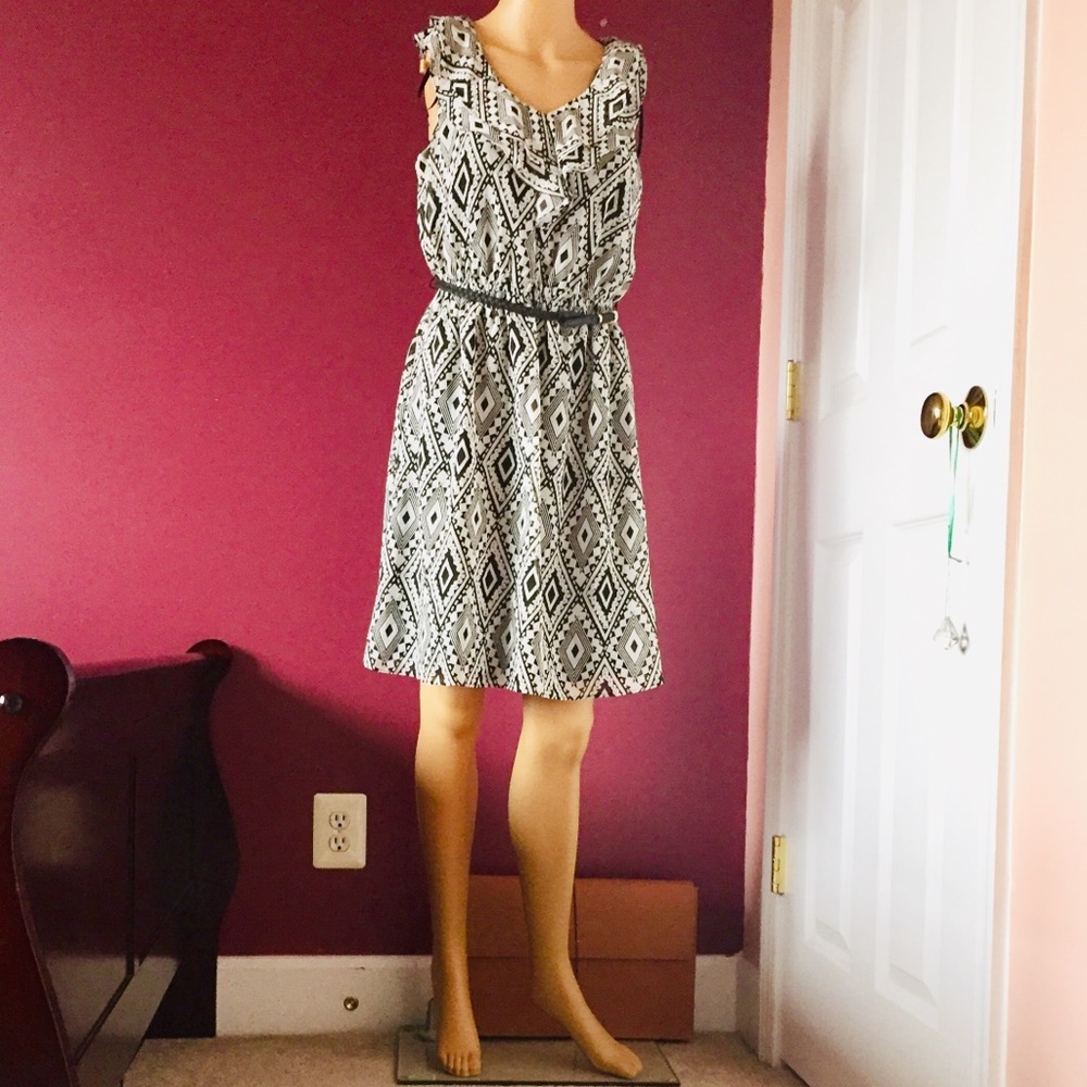 New AB Studio Black & White Dress